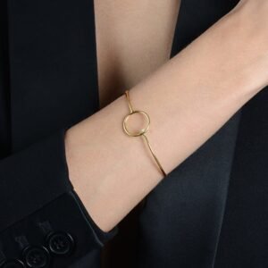 Bracelete Dourado com Zircônia