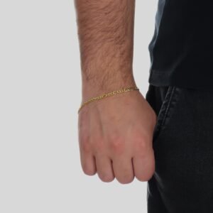 Pulseira Dourada Masculina Elo 3 por 1